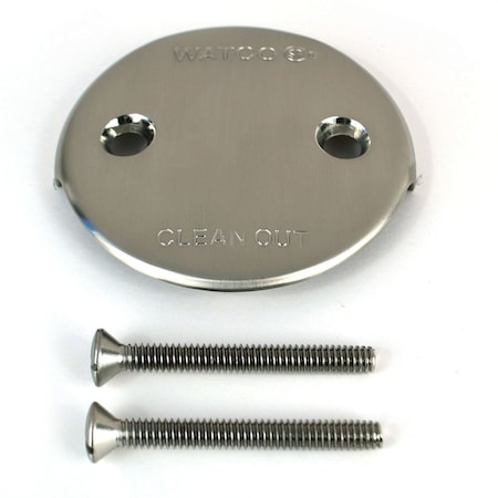 Watco Two-Hole Bath Overflow Plate Includes Overflow and Screw, Nickel 18002-BN